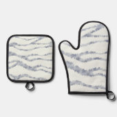 Cloudy Gray Zebra Eraser Scratch Art Ofenhandschuh & Topflappen-Set (Vorderseite)