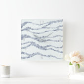 Cloudy Gray Zebra Eraser Scratch Art Quadratische Wanduhr (Zuhause)