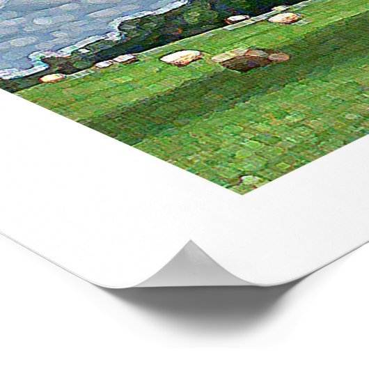 Cloudy Hay Field Poster (Ecke)