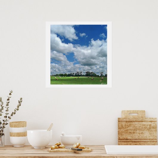 Cloudy Hay Field Poster (Küche)