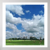 Cloudy Hay Field Poster (Vorne)