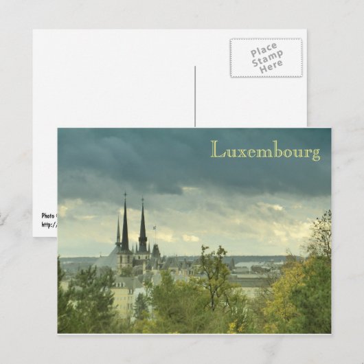Cloudy Luxembourg Postkarte (Vorne/Hinten)