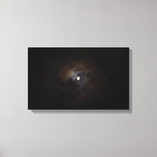 Cloudy Night Moon Leinwanddruck (Vorderseite)