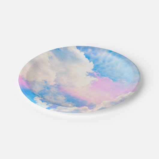 Cloudy Pastel Sky 1 Pappteller (Schrägansicht)