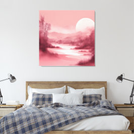Cloudy Rose Landscape AI Art Leinwanddruck