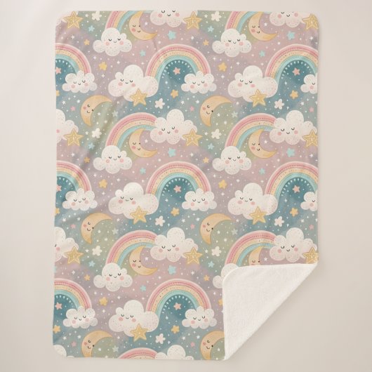 Cloudy Skies Blanket Pastel Sherpa for Sweet Kids Sherpadecke (Vorderseite)