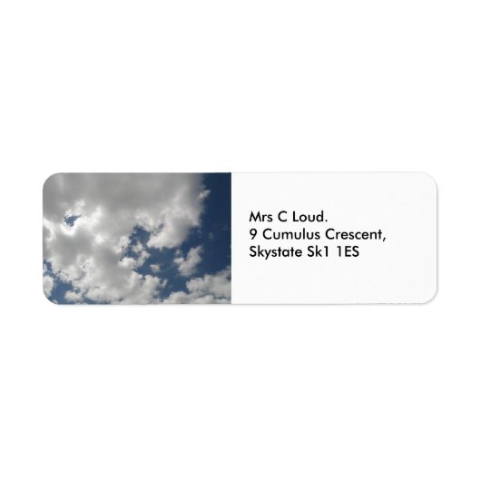 Cloudy Skies Custom Labels (Vorne)