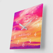 Cloudy Skies Make Beautiful Sunsets Quadratische Wanduhr (Winkel)