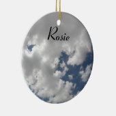 Cloudy Skies Personalisiert Message Pendant Keramik Ornament (Rechts)