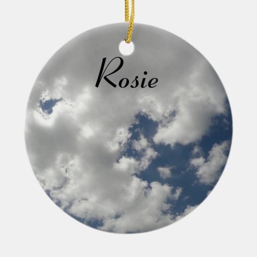 Cloudy Skies Personalisiert Message Pendant Keramik Ornament (Vorne)
