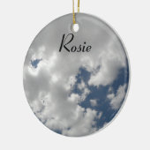 Cloudy Skies Personalisiert Message Pendant Keramik Ornament (Links)