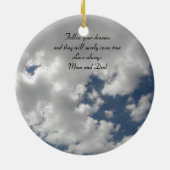 Cloudy Skies Personalisiert Message Pendant Keramik Ornament (Hinten)