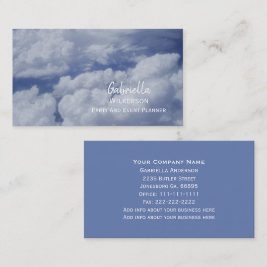 Cloudy Skies Visitenkarte (Vorne/Hinten)