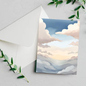 Cloudy Skies | Watercolor Sky Blue Clouds Postkarte