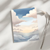 Cloudy Skies | Watercolor Sky Blue Clouds Postkarte