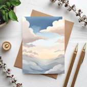 Cloudy Skies | Watercolor Sky Blue Clouds Postkarte