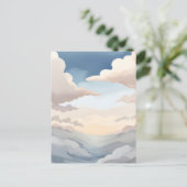 Cloudy Skies | Watercolor Sky Blue Clouds Postkarte (Stehend Vorderseite)