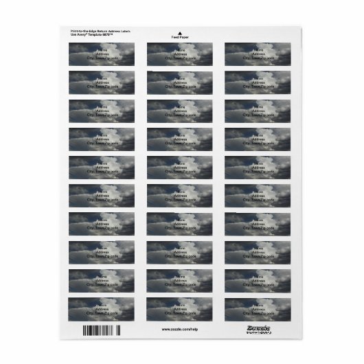 Cloudy Sky Address Labels (Vorne)