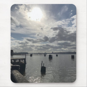 Cloudy Sky Hudson River New York Riverside Park NY Mousepad