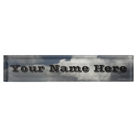 Cloudy Sky Name Plate Namensplakette (Vorderseite)