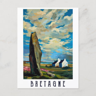 Cloudy Sky Over Bretagne, Frankreich Postkarte