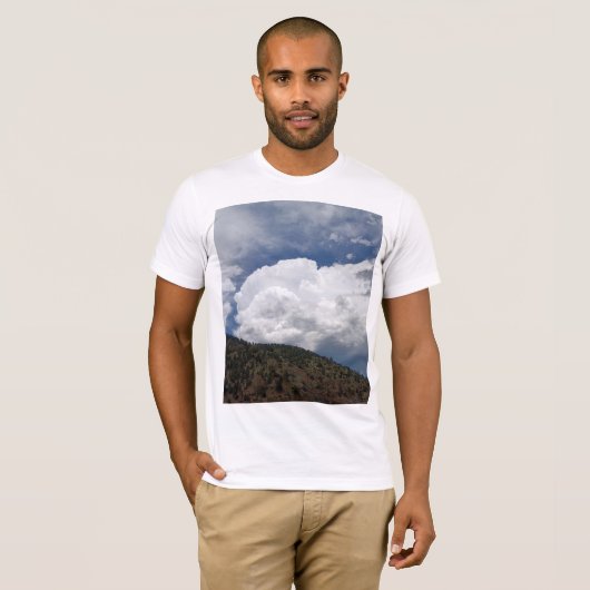 Cloudy Sky Over Rolling Hills With Forested Slope  T-Shirt (Vorne ganz)