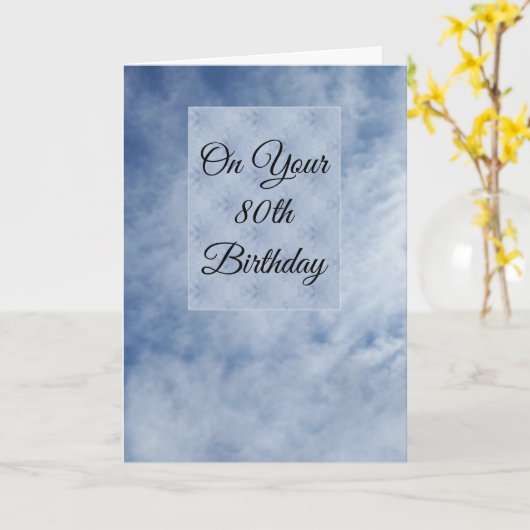 Cloudy Sky Personalisiert 80. Geburtstag Karte (Gelbe Blume)