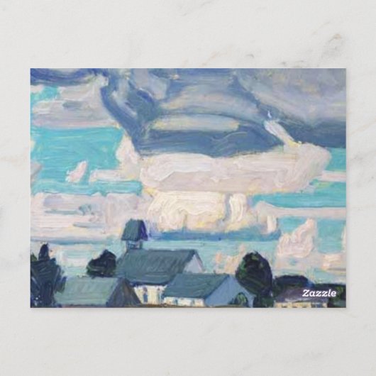 Cloudy Sky, Thornhill Church, Postkarte (Rückseite)