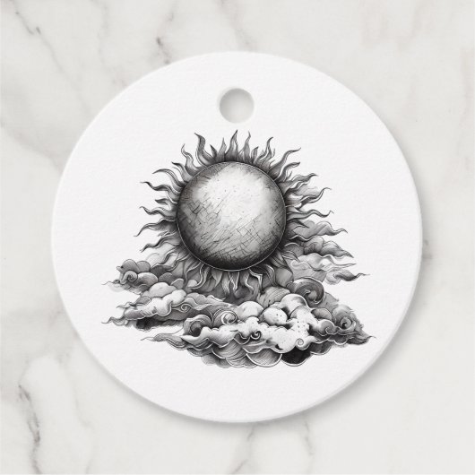 Cloudy Sun Geschenkanhänger (Vorderseite)