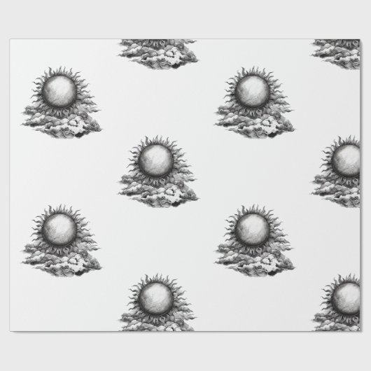 Cloudy Sun Geschenkpapier (Flach)