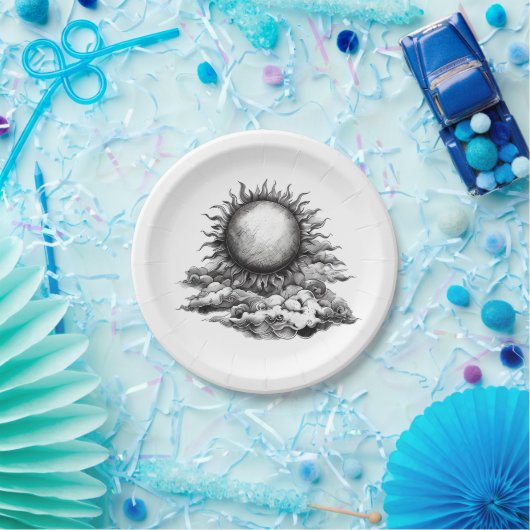 Cloudy Sun Pappteller (Party)