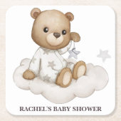 Cloudy Teddy Bear Baby Dusche Untersetzer (Vorderseite)