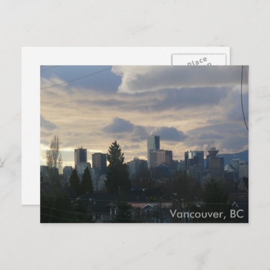 Cloudy Vancouver, BC Postkarte (Vorne/Hinten)