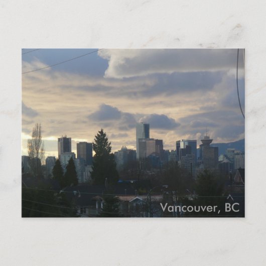 Cloudy Vancouver, BC Postkarte (Vorderseite)
