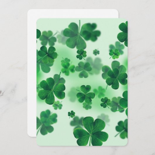 Cloues in grüner Pastelle Einladung (Vorne/Hinten)