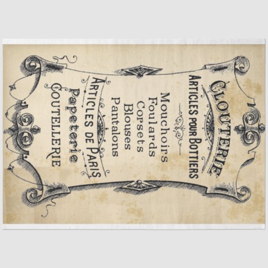 Clouterie Label Dekorativpapier Seidenpapier (Vorderseite)