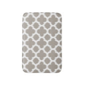 Clouy Kaffee Brown White Ikat Quatrefolienmuster Badematte (Vorderseite Vertikal)