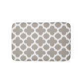 Clouy Kaffee Brown White Ikat Quatrefolienmuster Badematte (Vorderseite)