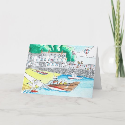 Clovelly, Devon Birthday Card Karte (Vorderseite)