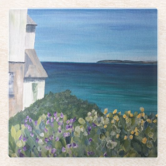 Clovelly Devon Glasuntersetzer (Vorderseite)