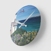 Clovelly Devon Runde Wanduhr (Winkel)
