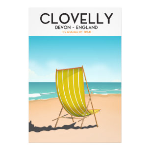 Clovelly, Devon Vintage-Reisezug-Plakat Fotodruck