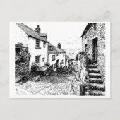 Clovelly Village Sketch, Devon England Postkarte (Vorderseite)
