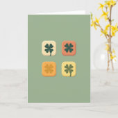 Clover Art Squares Vector Style Card Karte (Gelbe Blume)