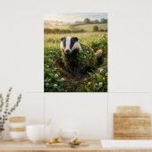 Clover Badger Meadow Luck Poster (Küche)