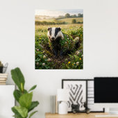 Clover Badger Meadow Luck Poster (Heimbüro)