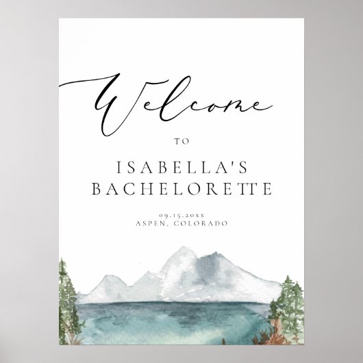 CLOVER Bergsee Pine Bachelorette Herzlich willkomm Poster (Vorne)