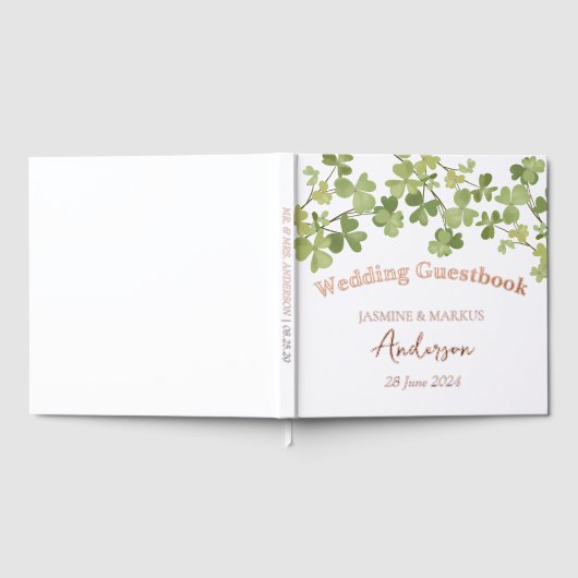Clover Blätter Bouquet Wedding Gästebuch (Voll)