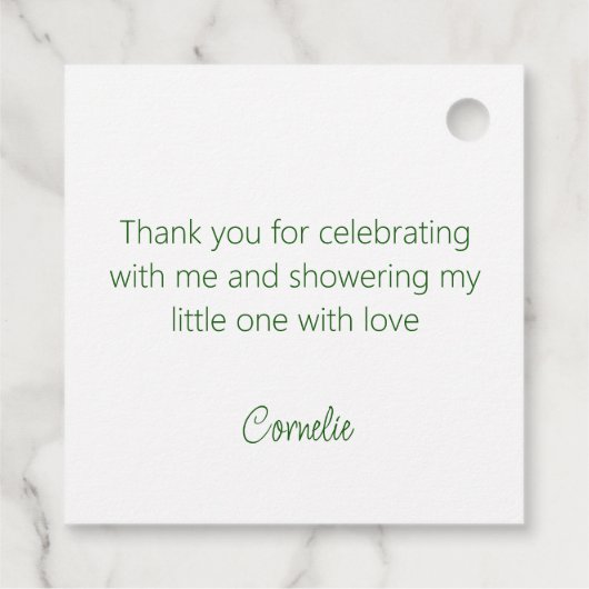 Clover Bloom Greenery Vielen Dank Geschenkanhänger (Rückseite)