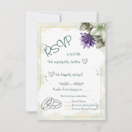Clover Blossom Watercolor Florals RSVP Karte